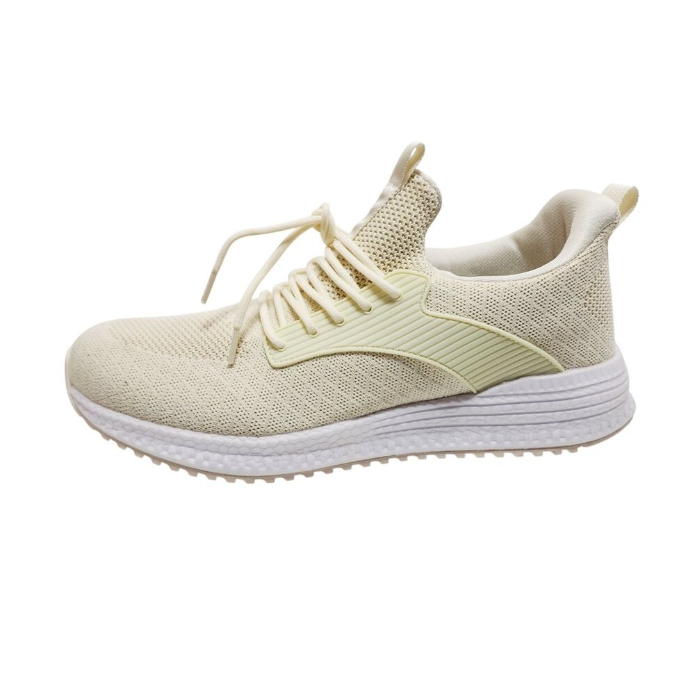 Breathable Mesh Mens Athletic Sneakers Size 11.5 Creamy White  Walking Shoes